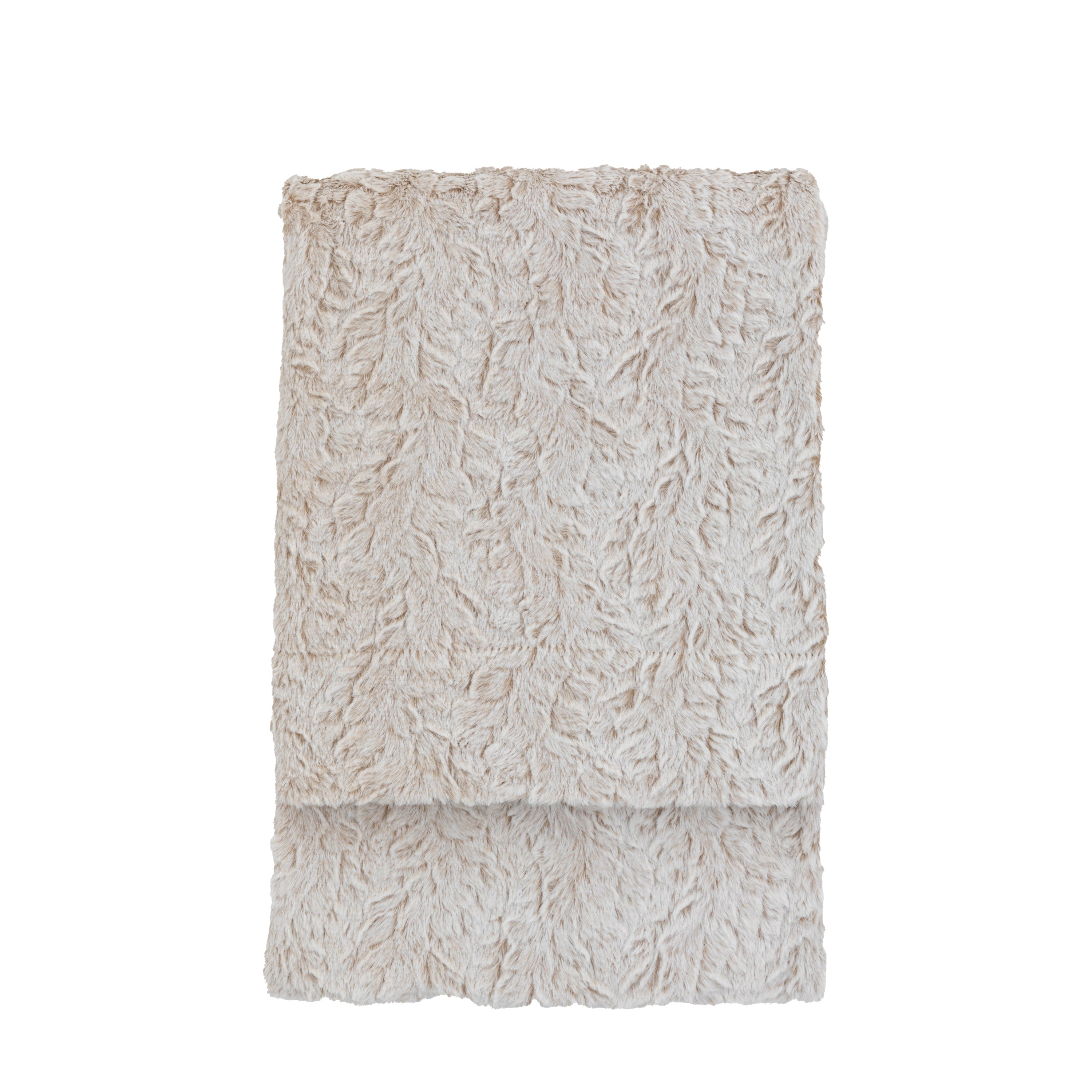 Swanmore Faux Fur Natural Taupe Throw